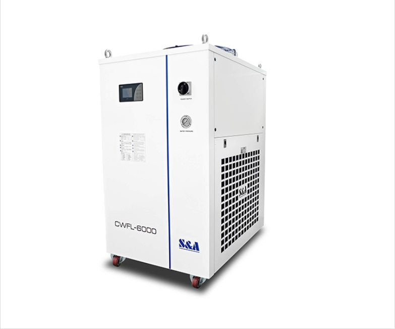 Dual Channel Water-cooled Chiller system for 6kw fiber laser and cutting head TEYU S&A CWFL-6000