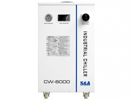 Co2 Glass Laser S&A Teyu CW-6000 3000W water chiller machines are applied to cool co2 glass laser tube