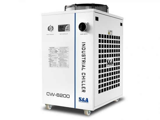 S&A Teyu CW-6200 CO2 glass laser industrial water chillers with 5100W cooling capacity