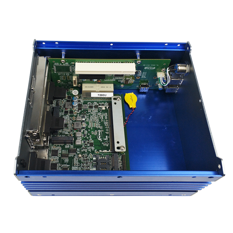Indusrial PC IBOX-701 Plus Fanless All Aluminum Barebone (Standard Port, 1*PCIE 4X + 1*PCI) with i5 7200U+ 8GB DDR4+ 128GB SSD