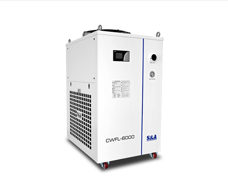 Dual Channel Water-cooled Chiller system for 6kw fiber laser and cutting head TEYU S&A CWFL-6000