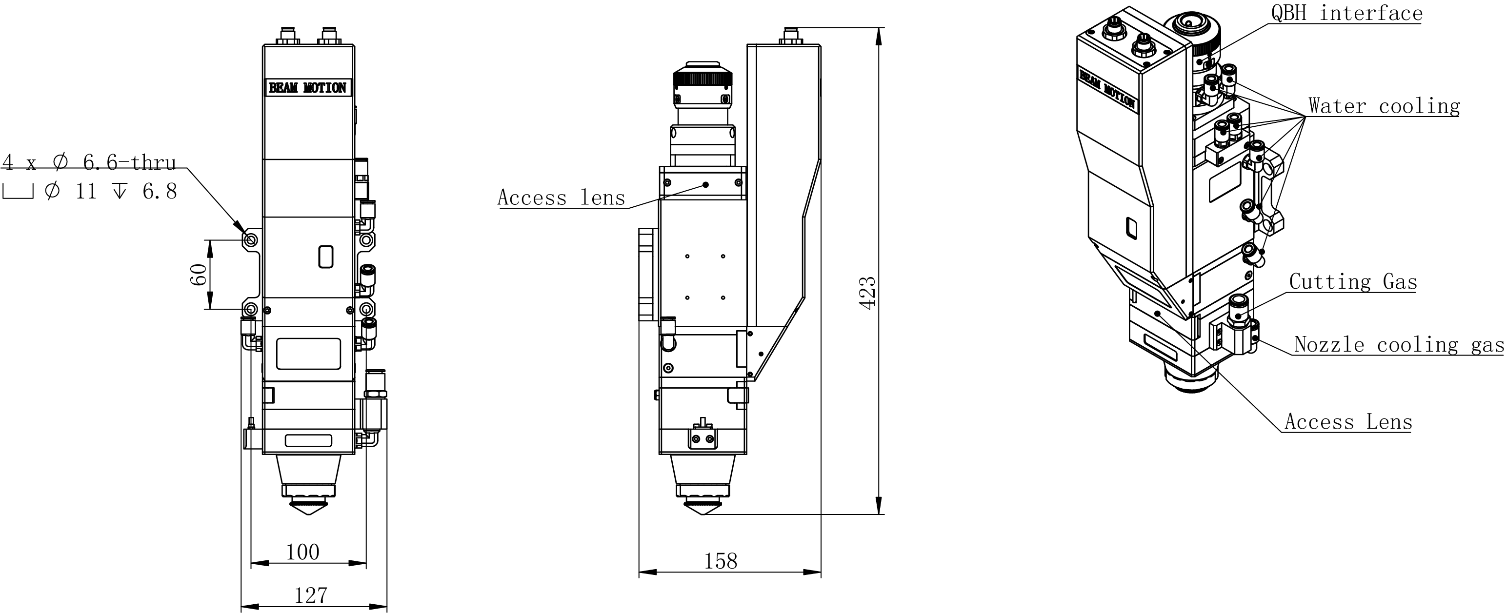 Raytools BM115 auto focus head conneting data