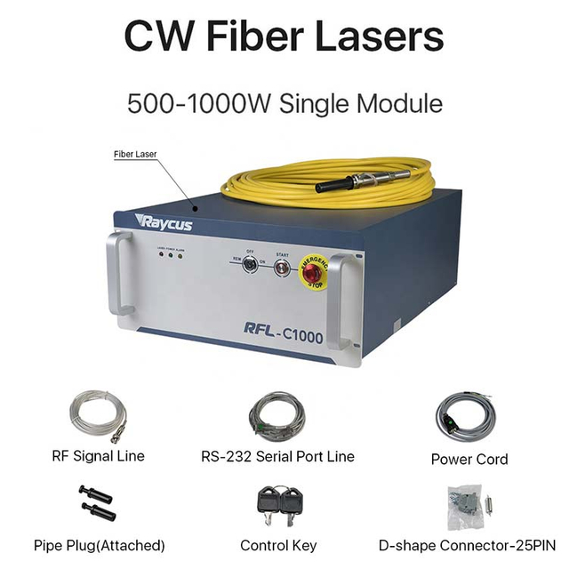 CW Raycus Fiber Laser 1000w 1500w 2000w Laser Cutting Welding Machine Source