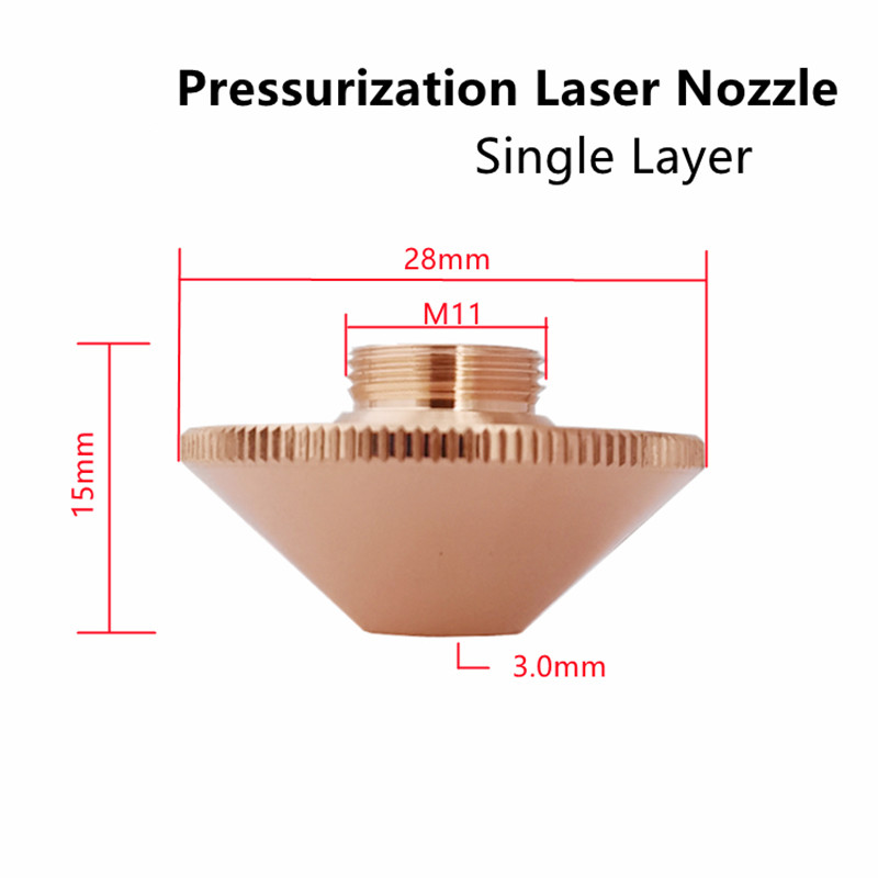 Laser Cutting Nozzle Single Layer D28-M11 for Precitec WSX Raytools BM115 Ospri cutting head