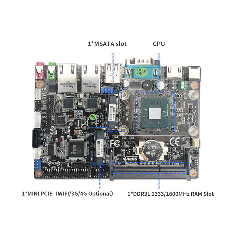 mini Indusrial PC Fanless All in One PC Aluminum Structure