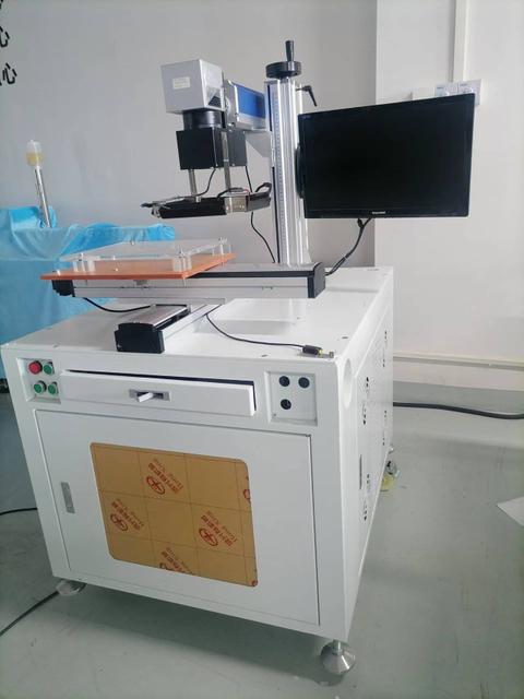 CCD fiber laser vision marking system laser marking machine industrial assembly line for metal plastic marking