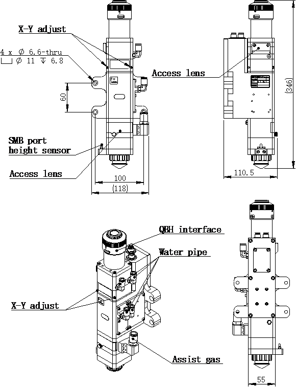 Raytools BM109 Auto Focus Laser Cutting Head 1-1P51QGS5111